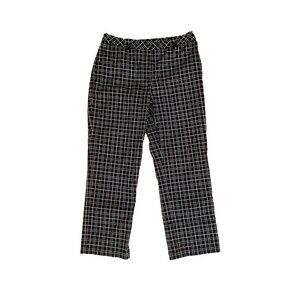 Liz Claiborne Liz Golf Audra Women's Size 8 Pants Black Blue Geometric Check